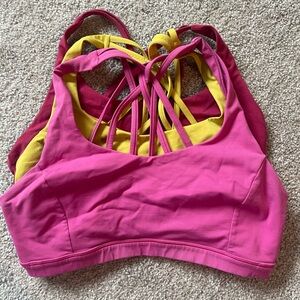 4 Lululemon Sports Bras Size 8 (added black last pic)
